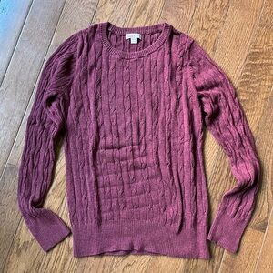 Merona Burgundy Cable Knit Sweater